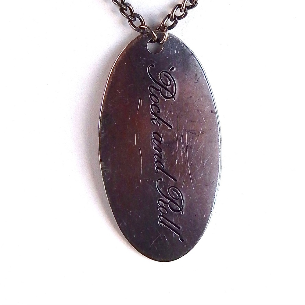 GASOLINE GLAMOUR SILVER TONE ROCK & ROLL PENDANT - Picture 2 of 2